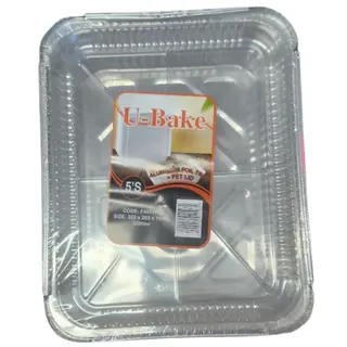 Aluminium Foil Tray + PET Lid 322 x 263 x 70mm (3500ml)
