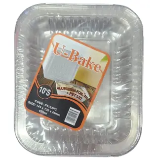 Aluminium Foil Tray + PET Lid 144 x 120 x 49mm (450ml)