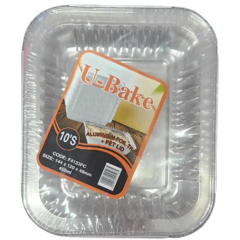 Aluminium Foil Tray + PET Lid 144 x 120 x 49mm (450ml)