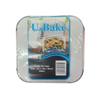 Aluminium Foil Tray + Board Lid 163 x 163 x 40mm (550ml)