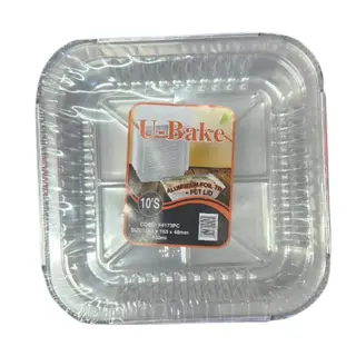 Aluminium Foil Tray + PET Lid 143 x 163 x 40mm (550ml)