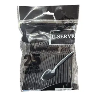 U-Serve Heavy Duty Spoon Black - 25s