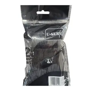 U-Serve Heavy Duty Teaspoon Black - 25s
