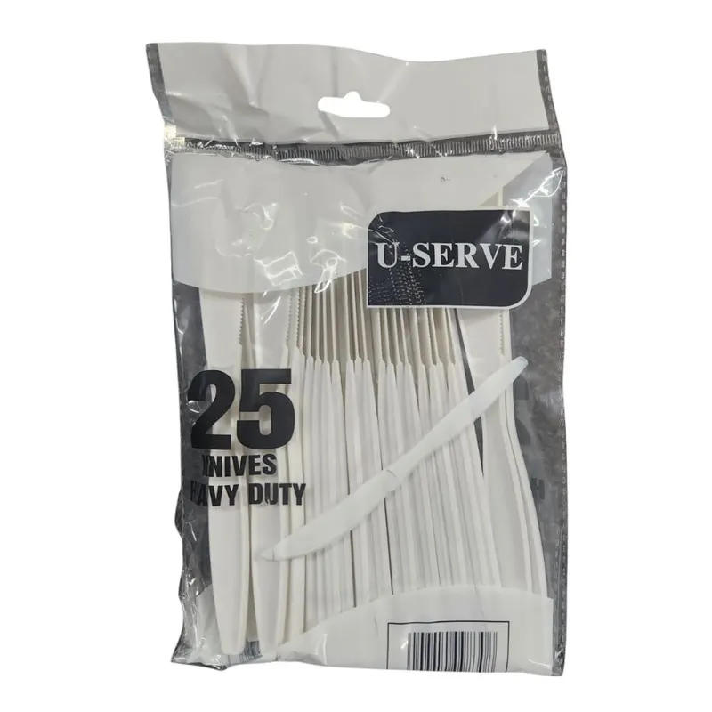 U-Serve Heavy Duty Knives White - 25s