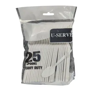 U-Serve Heavy Duty Spoon White - 25s